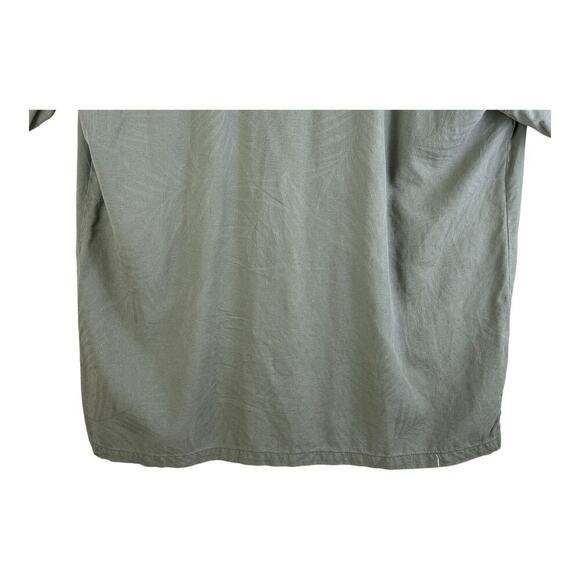 Tommy Bahama Men’s Green Palm Tree Textured Silk Button Up Short Sleeve Shirt L - Picture 6 of 10